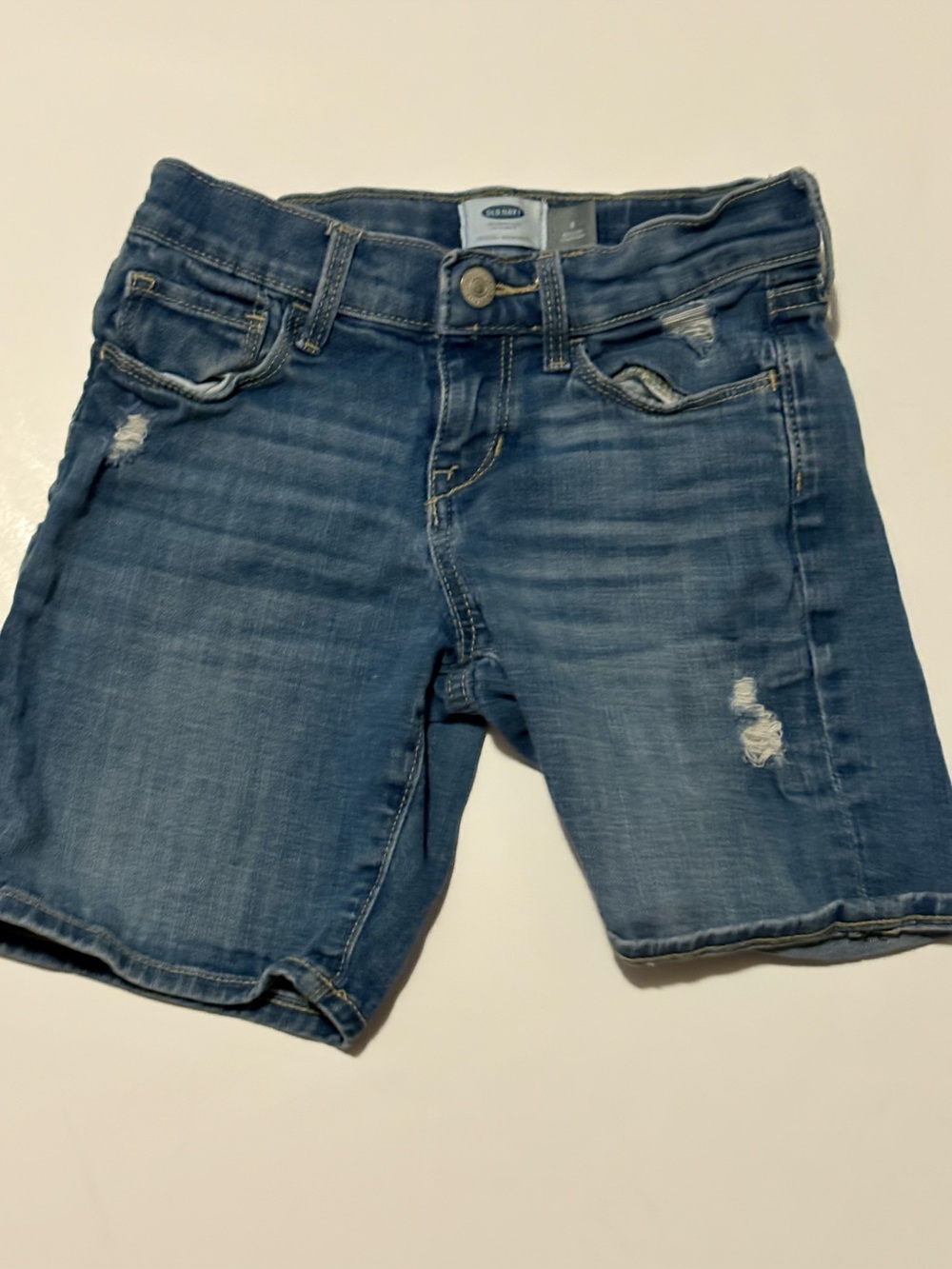 Old Navy Girls SZ. 8 Medium Wash Jean Bermuda Jorts Shorts EUC